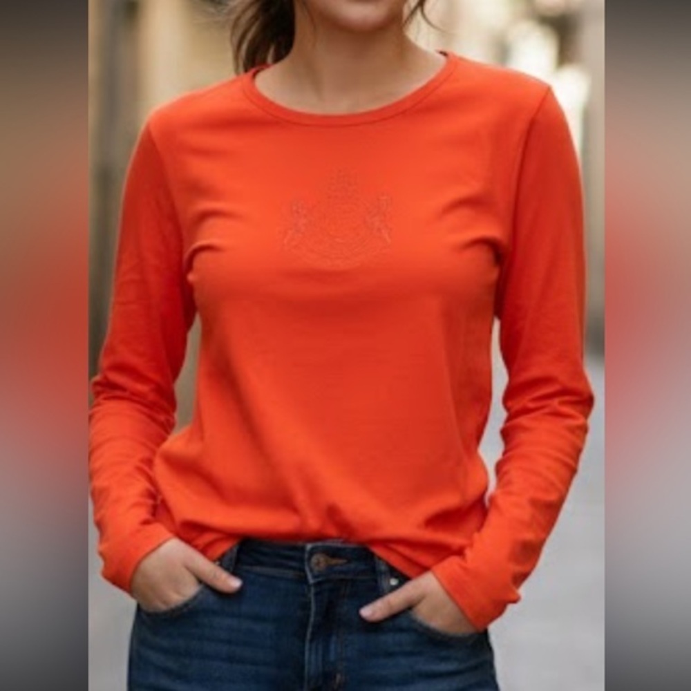 Lauren active Vibrant Orange Long Sleeve Top